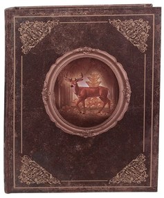 Szarvasos könyv alakú fa tároló doboz szett 3 részes