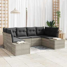 Kerti Kanapé Szett 6 pcs Világosszürke 234 x 154 x 85 cm