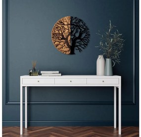 Fali dekoráció 56 cm átmérő, fa/fém faág mintával