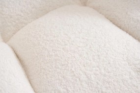 Hintaszék, relaxációs szék, szoptatós fotel plüss szövet kárpitozással, fehér színű