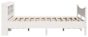 fehér tömör fenyőfa ágykeret fejtámlával 120 x 200 cm