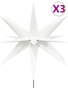 3 db összecsukható tüskés fehér LED-es karácsonyi lámpa 57 cm