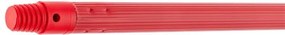 Nyél, menetes, bordázott, alukróm, 140 cm, BONUS HACCP, piros (KHT1640)
