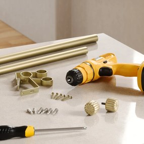 Matt aranyszínű acél bővíthető függönykarnis 168 - 305 cm Cleo – Umbra