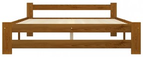mézbarna tömör fenyőfa ágykeret 120 x 200 cm