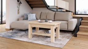 Mazzoni BRAWO Sonoma Tölgy - NYITHATÓ/MAGASÍTHATÓ DOHÁNYZÓASZTAL POLCCAL ÉTKEZŐASZTALKÉNT IS HASZNÁLHATÓ