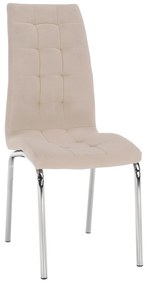 Étkezőszék, bézs Dulux Velvet szövet/króm, GERDA NEW