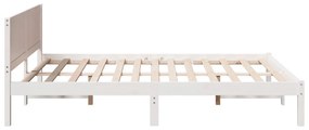 Fehér Fenyő Ágykeret Fehér Fa 150 x 200 cm Tartós