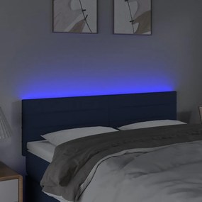 kék szövet LED-es fejtámla 144x5x78/88 cm