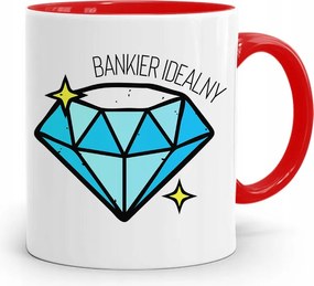 Bankárnak Piros Bögre Születésnapi Ajándék fényképes nyomtatással