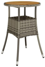 vidaXL 5részes szürke polyrattan/akácfa kerti étkezőgarnitúra párnával