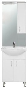 Bianca Plus 55 komplett fürdőszobabútor, magasfényű fehér színben, jobbos nyitási irány