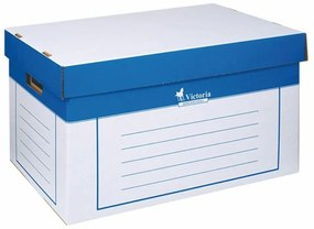 Archiválókonténer, 320x460x270 mm, karton, VICTORIA OFFICE, kék-fehér (IDVAK)