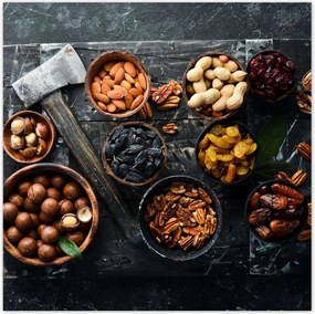 Poszterek 140x140 Szárított dió és szárított gyümölcs