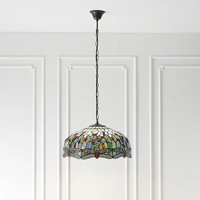 Endon klasszikus tiffany függeszték dragonfly blue sötétbarna sokszínű end66148