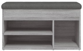 szürke sonoma színű szerelt fa cipőtároló pad 82 x 32 x 45,5 cm