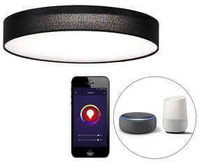 Okos mennyezeti lámpa fekete 40 cm beépített RGB LED-del - Taiko