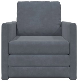 vidaXL Egyszemélyes Átalakítható Padló Kanapé Bársonyos 74x77x81 cm Sötétszürke
