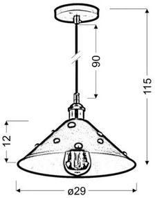 Csillár zsinóron SCRIMI 1xE27/60W/230V