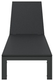 Napágy Kerekekkel Fekete Polirattan