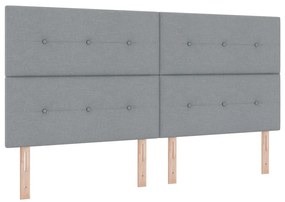 Boxspring Ágy Matraccal Világosszürke 200x200 cm Szövet