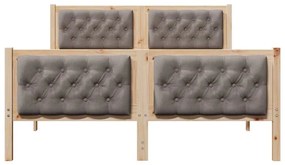 Ágykeret fejtámlával Tópszínű 150 x 200 cm Tömör fenyőfa