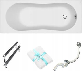 Nike Cersanit téglalap alakú akril kád 170x70 lábszifon törölköző