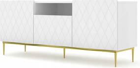 Rtv szekrény Dűne 2D1K 145 cm kerettel matt fehér