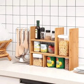 Polc, bambusz, natúr, AUK-E1045 NAT