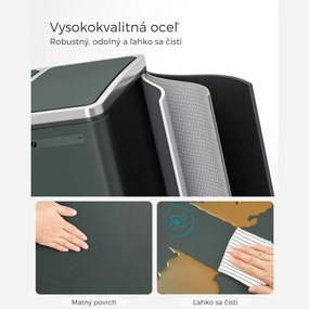 SORT szelektív hulladékgyűjtő 54 l (3×18 l), antracit/ezüst SongmicsHome