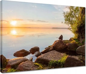 Vászonkép 40x30 Kövek fák tenger