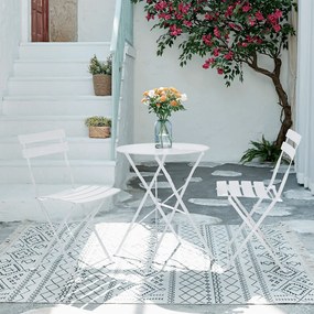 Kerti szett 1+2, fehér, acél, OBAX