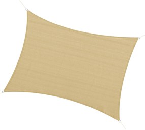 Outsunny Téglalap alakú napernyő vitorla 4 x 3 m Magas sűrűségű polietilén UV védelem tárolótáskával - Bézs szín | Aosom