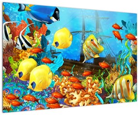 Kép - színes korallzátony (90x60 cm)