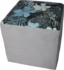 Puffok Négyzet Alakúak Monstera Levelekkel És Harasztokkal