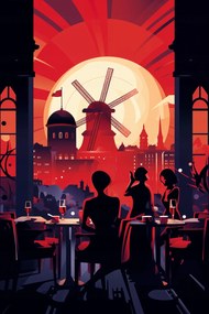 Poszter 61x91,5cm Esti bálok a szélmalomnál