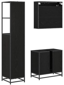 Fürdőszoba bútor szett 3 pcs Musta tammi 65 x 33 x 60 cm