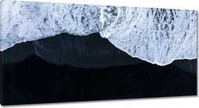 Vászonkép 115x55 Izland fekete tengerparttal