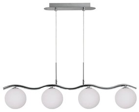 Ezüstszínű függőlámpa üveg búrával 12x79 cm Ramon – Candellux Lighting