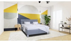 Kárpitozott ágy tárolóval, matrac nélkül ALIS 160x200 cm világosszürke