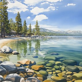 Canvas Vászonkép Tájkép Hegyek Tó Tahoe Kalifornia Nevada 40x40