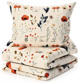 Mikroplüss ágyneműhuzat szett PAPAVA krémszínű + mikroplüss lepedő SOFT 90x200 cm fehér, egyszemélyes