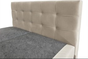 Kárpitozott boxspring ágy DIRELIS TRINITY 140x200 cm bézs Matrac: Bonell rugós matrac