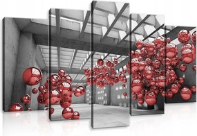 Vászonkép 100x60 Futurizmus dinamika piros gömbök alagút 3D absztrakt tér