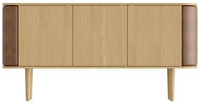 Natúr színű-világosbarna alacsony komód tölgyfa dekorral 150x75 cm Treasures – UMAGE