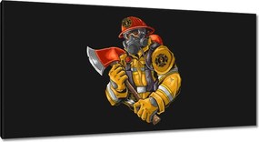 Vászonkép 115x55 Tűzoltó overálban