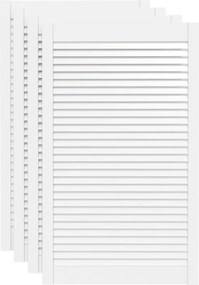 vidaXL 4 db fehér tömör fenyőfa lamellás szekrényajtó 99,3 x 59,4 cm