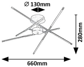 Rabalux 71339 - LED Felületre szerelhető csillár HENLI2 LED/40W/230V 3000K arany