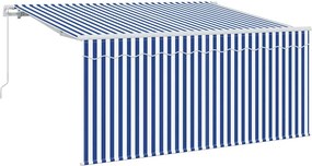 vidaXL Behúzható napellenző Kék és Fehér 300 x 200 cm