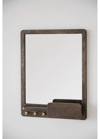 Fali tükör polccal és fa kerettel 45x60 cm Inverness - Rowico
